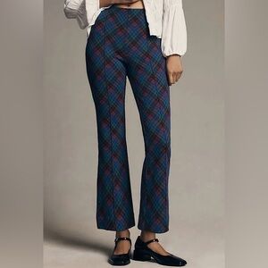 Maeve Anthropologie Margot Plaid Kick Flare Pants Small Tartan Retro